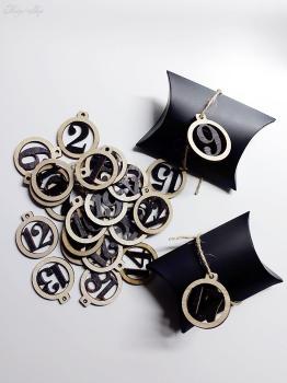 Adventskalender Set Holzahlen/Geschenkboxen schwarz